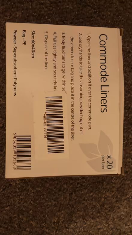 Photo of free Commode liners (DN21, Gainsborough) #2