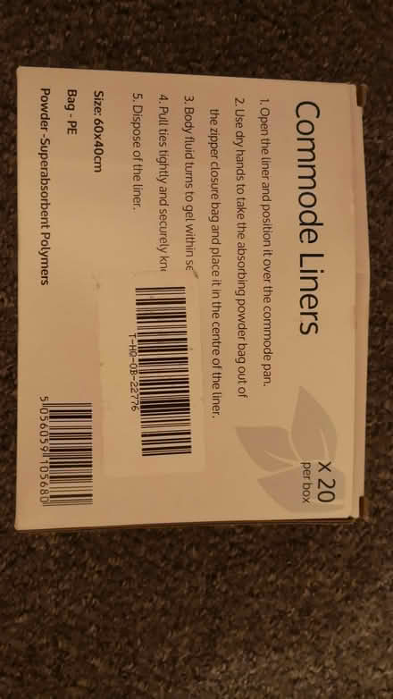 Photo of free Commode liners (DN21, Gainsborough) #2