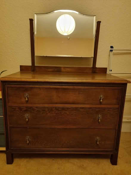 Photo of free Wooden chest of drawers with mirror (Knighton LD7) #1
