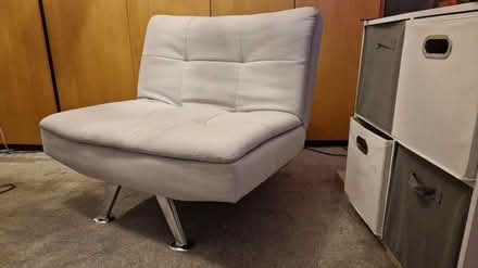 Photo of free Settee, single seater white-grey (Fratton) #2