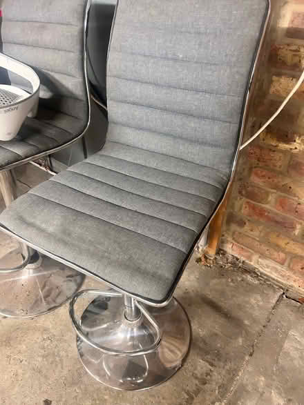 Photo of free Grey material bar stools x 3 (cm3 6) #2