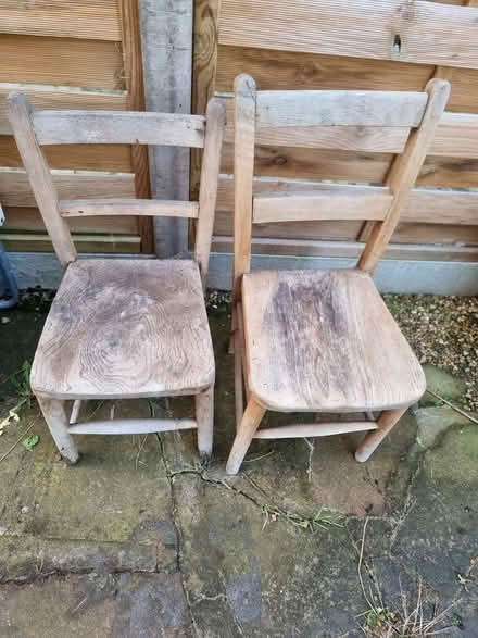 Photo of free 2 wooden children's chairs (Lamorbey DA15) #1