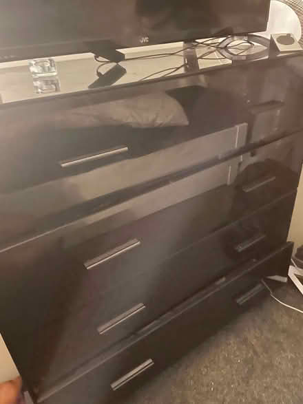 Photo of free Black glass chest of drawers (CR7) #1
