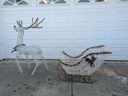 Photo of free Reindeer and sleigh lawn ornament (South Carlsbad) #1
