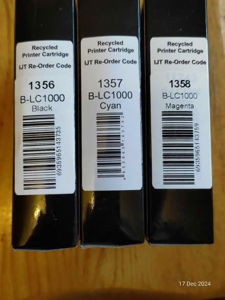 Photo of free Brother Inkjet cartridges 1356/7/8 (CM15, Brentwood) #1