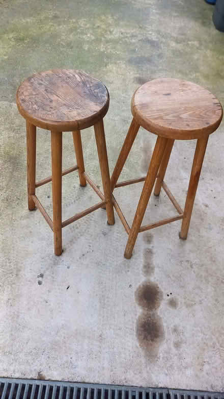 Photo of free A pair of tall wooden stools. (Euxton PR7) #1