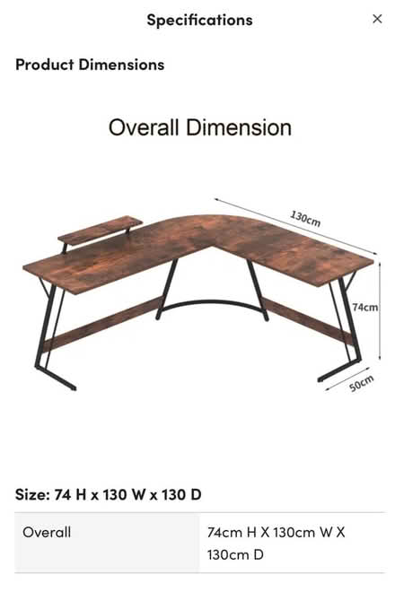 Photo of free Wayfair LShaped Computer Desk black (Staines TW18) #1