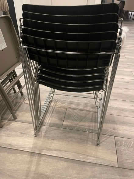 Photo of free 5 stackable black & chrome chairs (Elstree WD6) #2