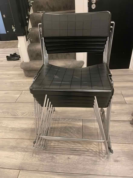 Photo of free 5 stackable black & chrome chairs (Elstree WD6) #3