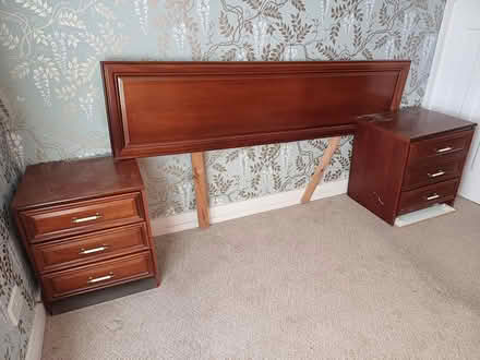 Photo of free Wooden headboard/bedside tables (EN4 8NY) #1