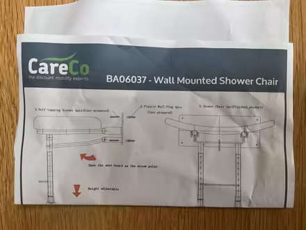 Photo of free Wall-mounted, fold-up shower chair (new) (Lodge Moor S10) #2