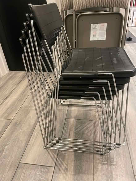Photo of free 5 stackable black & chrome chairs (Elstree WD6) #1