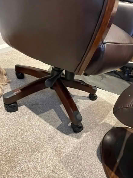 Photo of free Lazyboy Leather swivel armchair and footstool (West Derby L12) #3