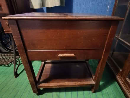 Photo of free Wooden sewing/craft etc box on castors (Canford Heath BH17) #1
