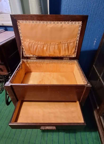 Photo of free Wooden sewing/craft etc box on castors (Canford Heath BH17) #2