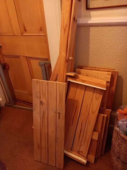 Photo of free Pieces of wooden shelving (AB25) #1