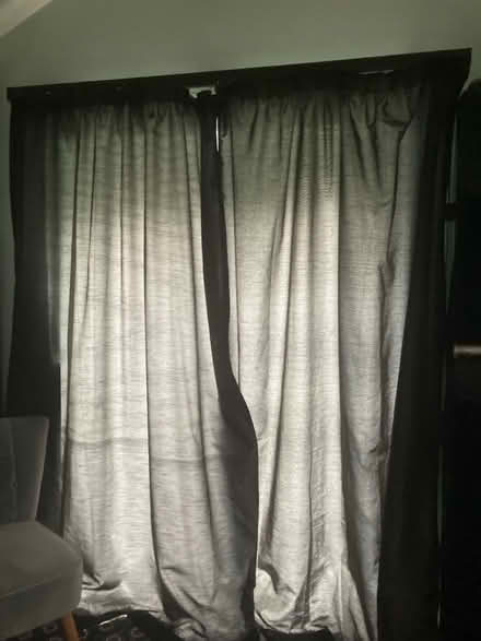 Photo of free Black curtains and curtain rail (Riddlesden) #1