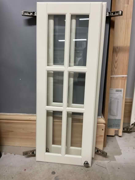 Photo of free 2 doors with hinges Ikea Bodbyn, off white 30x80 cm (Woodcote RG8) #1