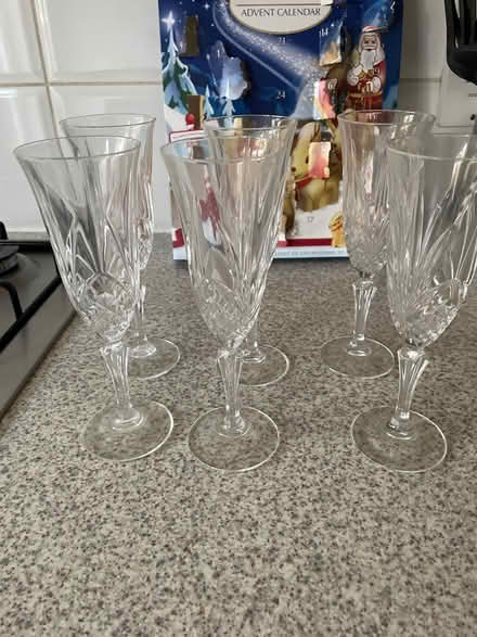 Photo of free 6 crystal champagne flutes (Newbury - RG14) #1