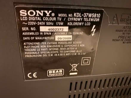 Photo of free Sony Bravia 37’’ TV (SG6 4) #3
