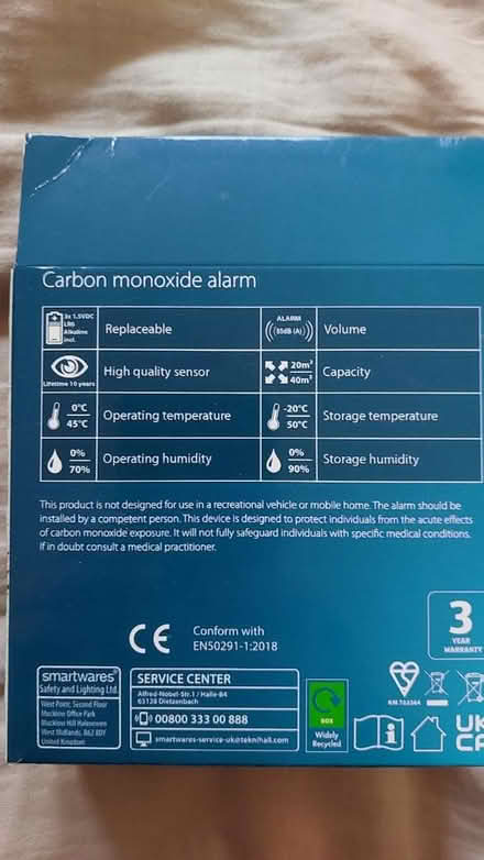 Photo of free Carbon monoxide alarm NEW (North Abingdon) #2