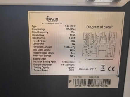 Photo of free Fridge freezer (Wd18) #3