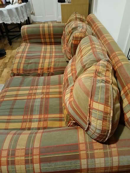 Photo of free Sofa, large, comfy, fire labeled (Crewe, CW2) #1
