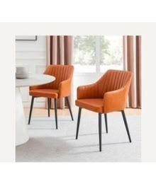 Photo of free Tan Faux Leather Dining Chairs x 2 (Layerthorpe YO31) #1