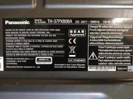 Photo of free Panasonic plasma TV (New Town EH3) #2