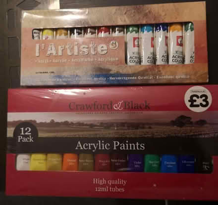 Photo of free Acrylic paints, pencils, crayons (Woodley RG5) #1