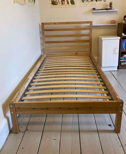 Photo of free Single wooden bed and mattress - Ikea Tarva (Penrith CA11) #2