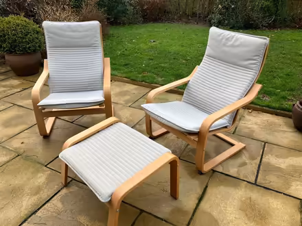 Photo of free 2 Ikea Poang Chairs + Foot Stool (CT21) #1