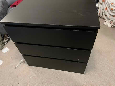 Photo of free Black Ikea MALM 3-drawer chest (North Bersted PO21) #1