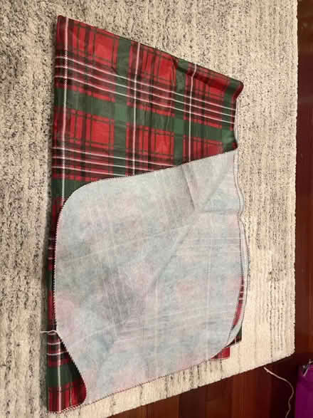 Photo of free Green and red plaid tablecloth (Cambridgeport) #2