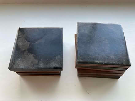 Photo of free 12 black 7cm square tiles (Spacey Houses HG3) #1