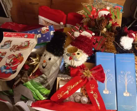 Photo of free Christmas tree and decorations (CH42 Rockferry) #1