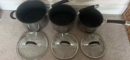 Photo of free 3 pans with lids (Belle vue Shrewsbury) #1