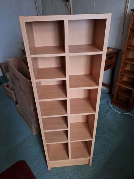 Photo of free Shelving unit. Adjustable shelves. 116Hx38Wx17D cm (Canford Heath BH17) #1