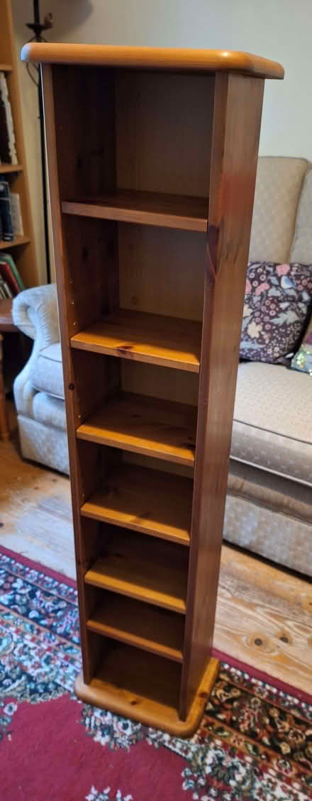 Photo of free Slim shelving unit Adjustable shelf heights 118Hx29Wx19D cm. (Canford Heath BH17) #2