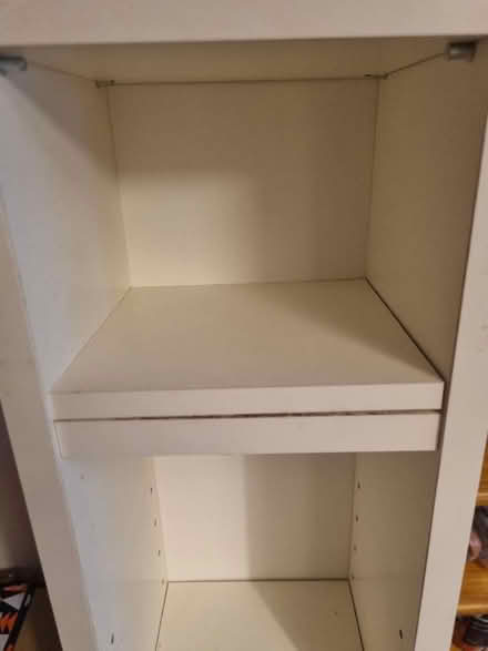 Photo of free Tall narrow white shelf (Barnard's Green WR14) #3