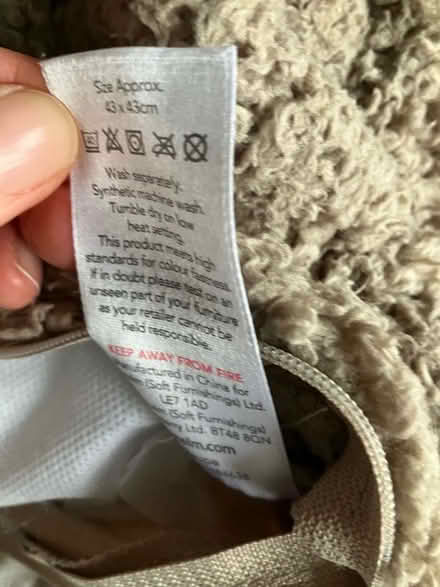 Photo of free Dunelm ‘Teddy Fleece’ cushions x 4 (Appleby-in-Westmorland CA16) #3