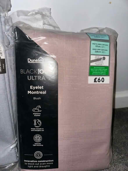 Photo of free Pink & Grey Blackout Curtains (Romford RM1) #1