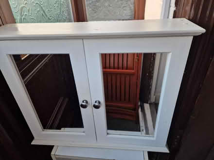 Photo of free Wall hanging bathroom cabinet mirrored white (Broughton Park M8) #1