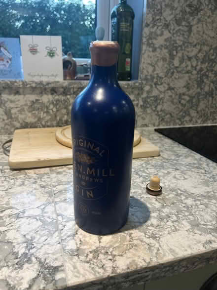 Photo of free Ceramic blue empty gin bottle with stopper (Wokingham RG40) #4
