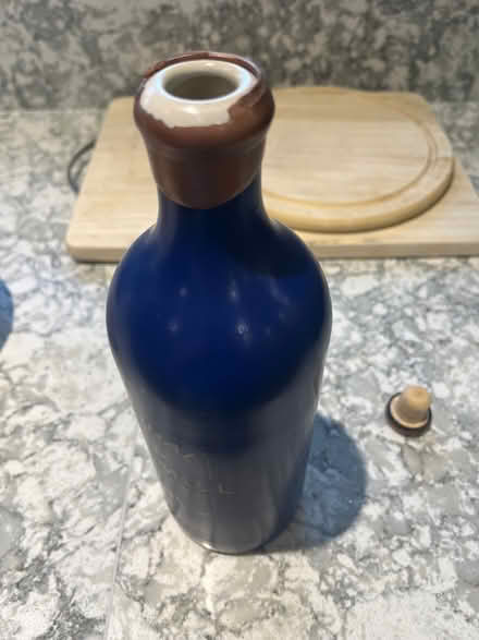 Photo of free Ceramic blue empty gin bottle with stopper (Wokingham RG40) #3