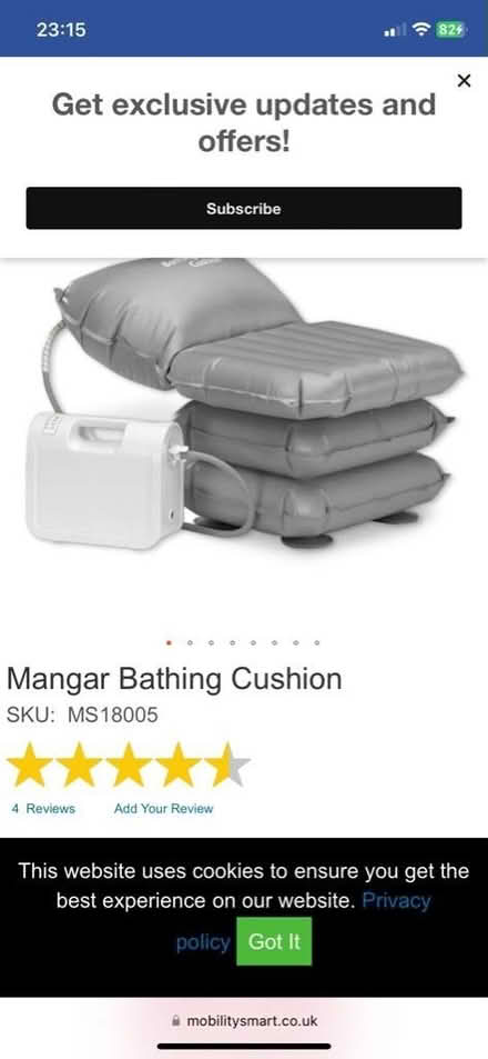 Photo of free Inflatable bathing cushion - needs new battery (Barons Court W14) #1