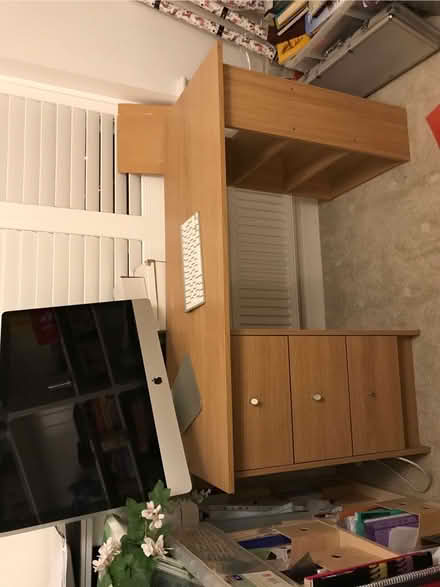 Photo of free Desk with 3 drawers and shelves. (Eynsham OX29) #1