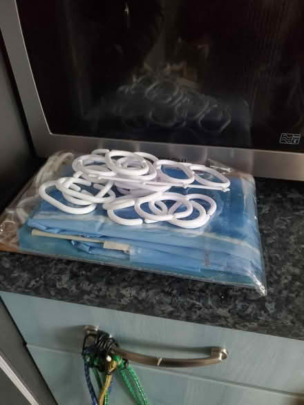 Photo of free Shower curtain & rings (SE8) #1