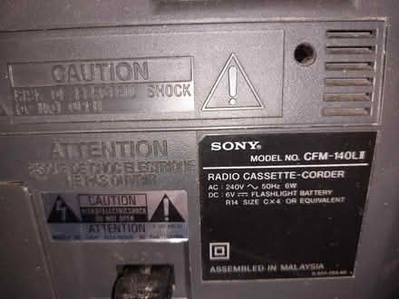 Photo of free Sony Radio/cassette player (Worcester Park KT4) #3