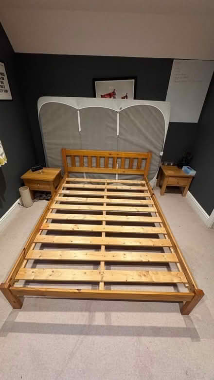 Photo of free Wooden double bed frame (Barkham RG41) #1